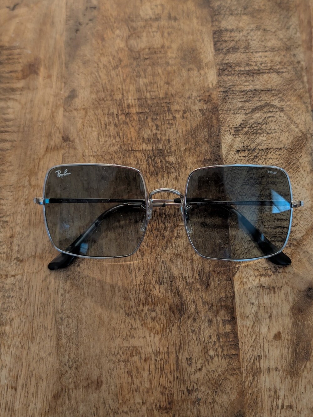 Ray-Ban Men’s Square Metal Sunglasses - Silver Frame, Gray Lenses